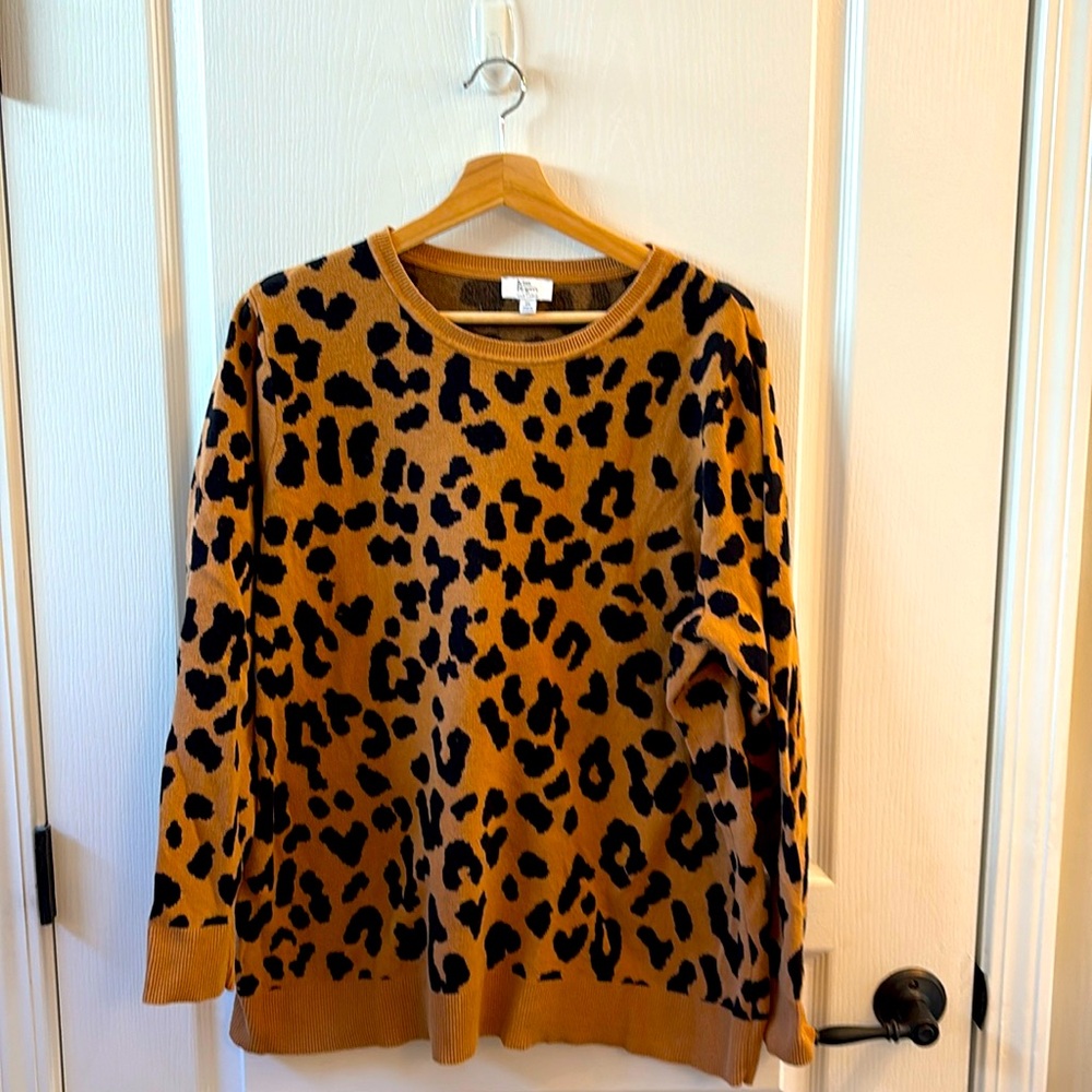 Women’s animal print Kim Roger’s crew neck sweater 2X